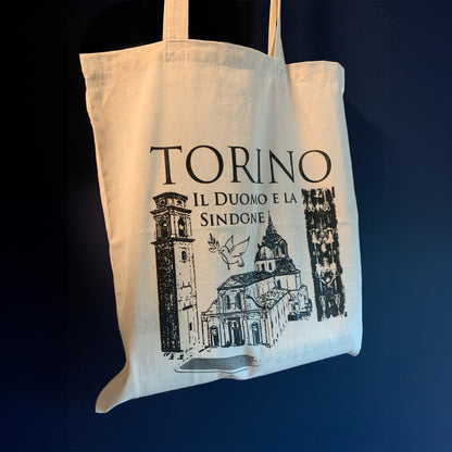 Borsa in Tela con Stampa del Duomo di Torino e Sacra Sindone