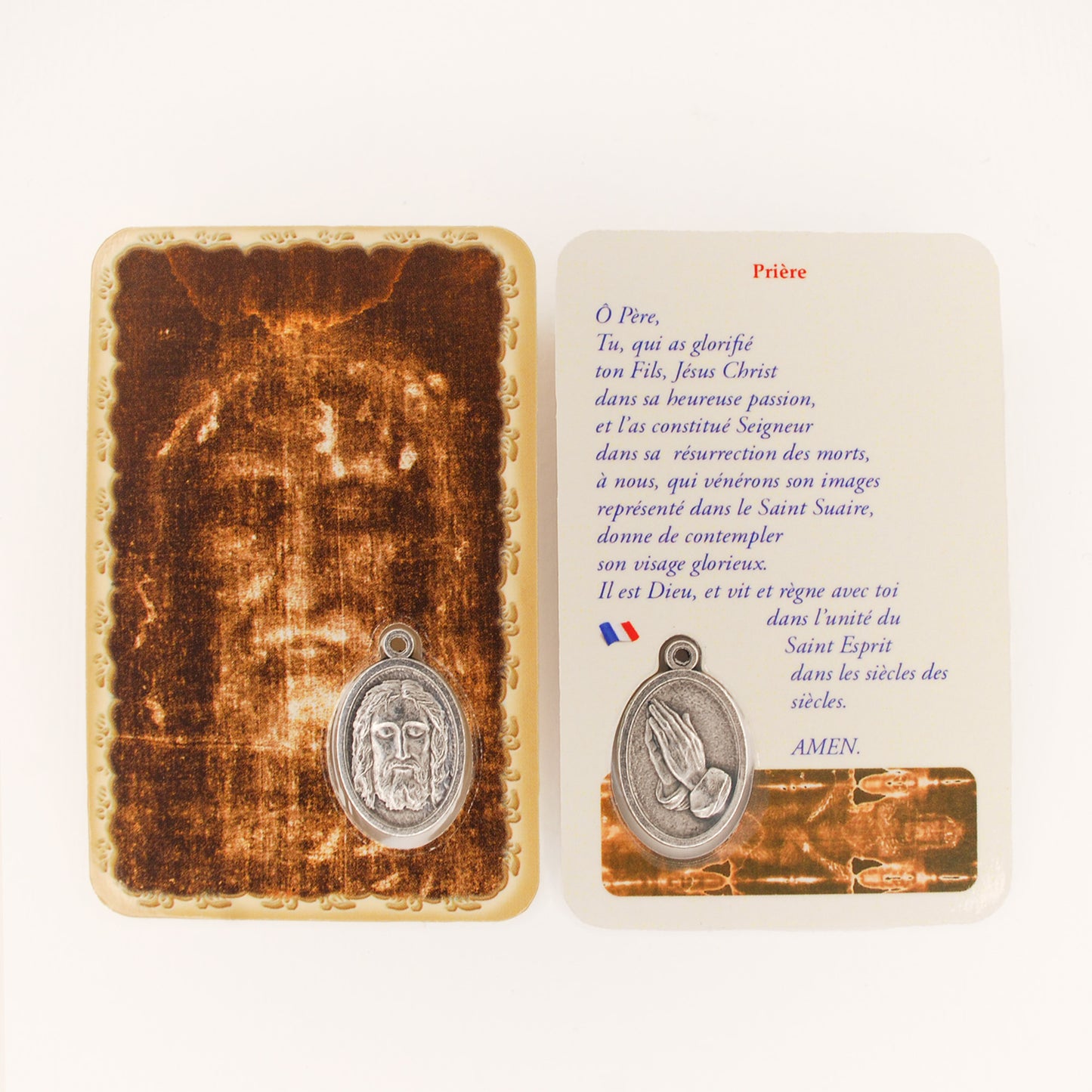 Santo Volto Card with medal and prayer - Available in several languages