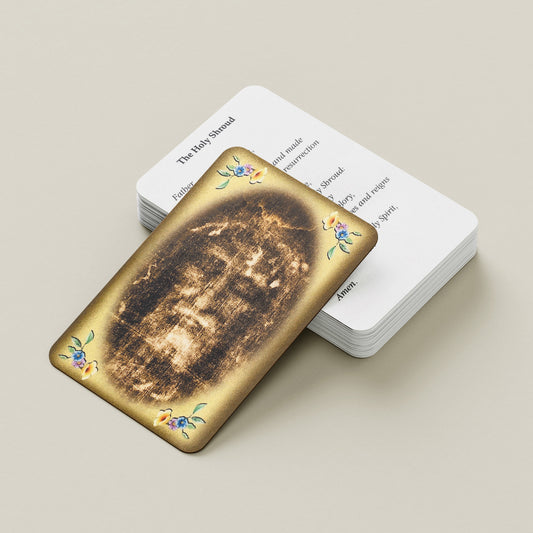 Card Santo Volto con preghiera sul retro ENG