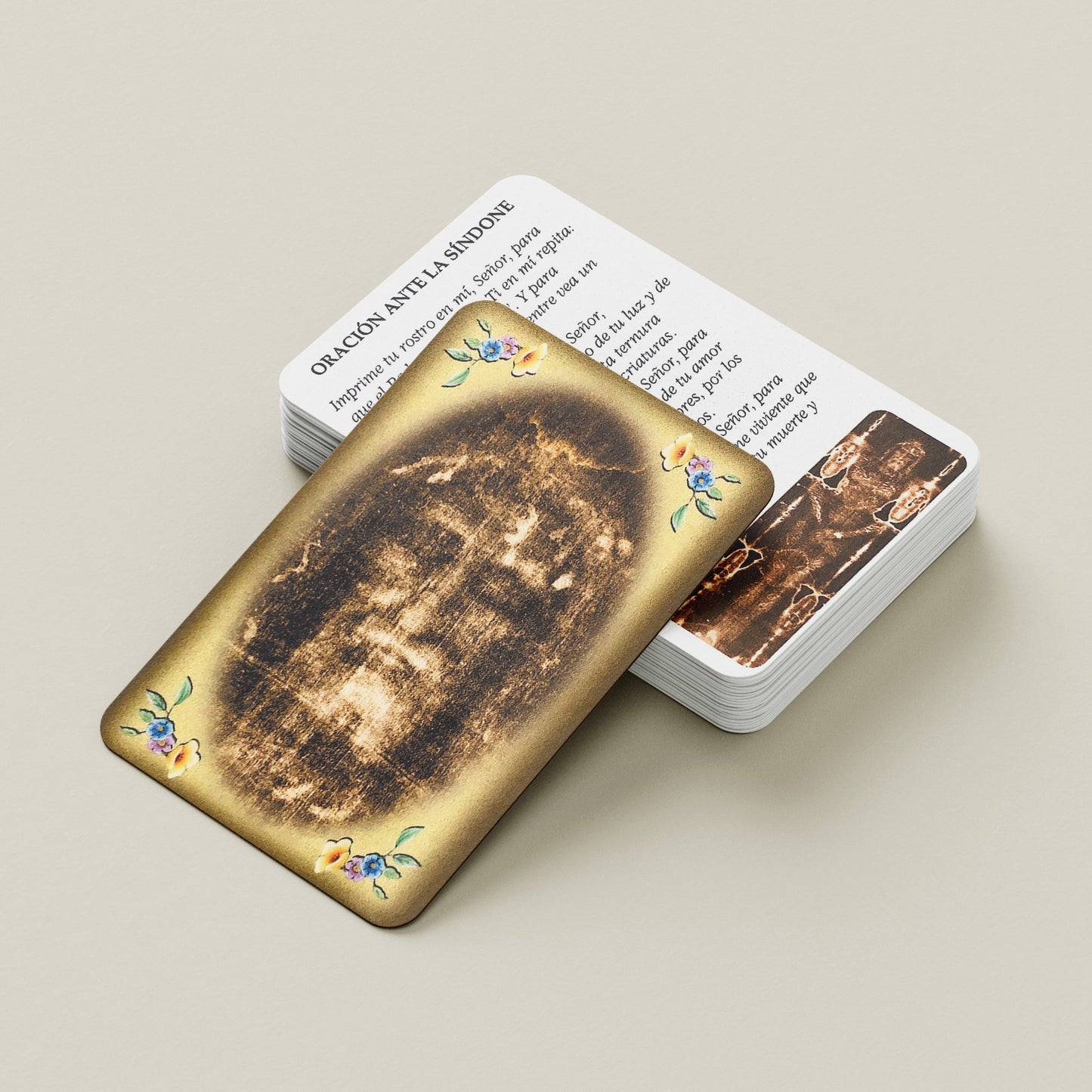 Card Santo Volto con preghiera sul retro ES