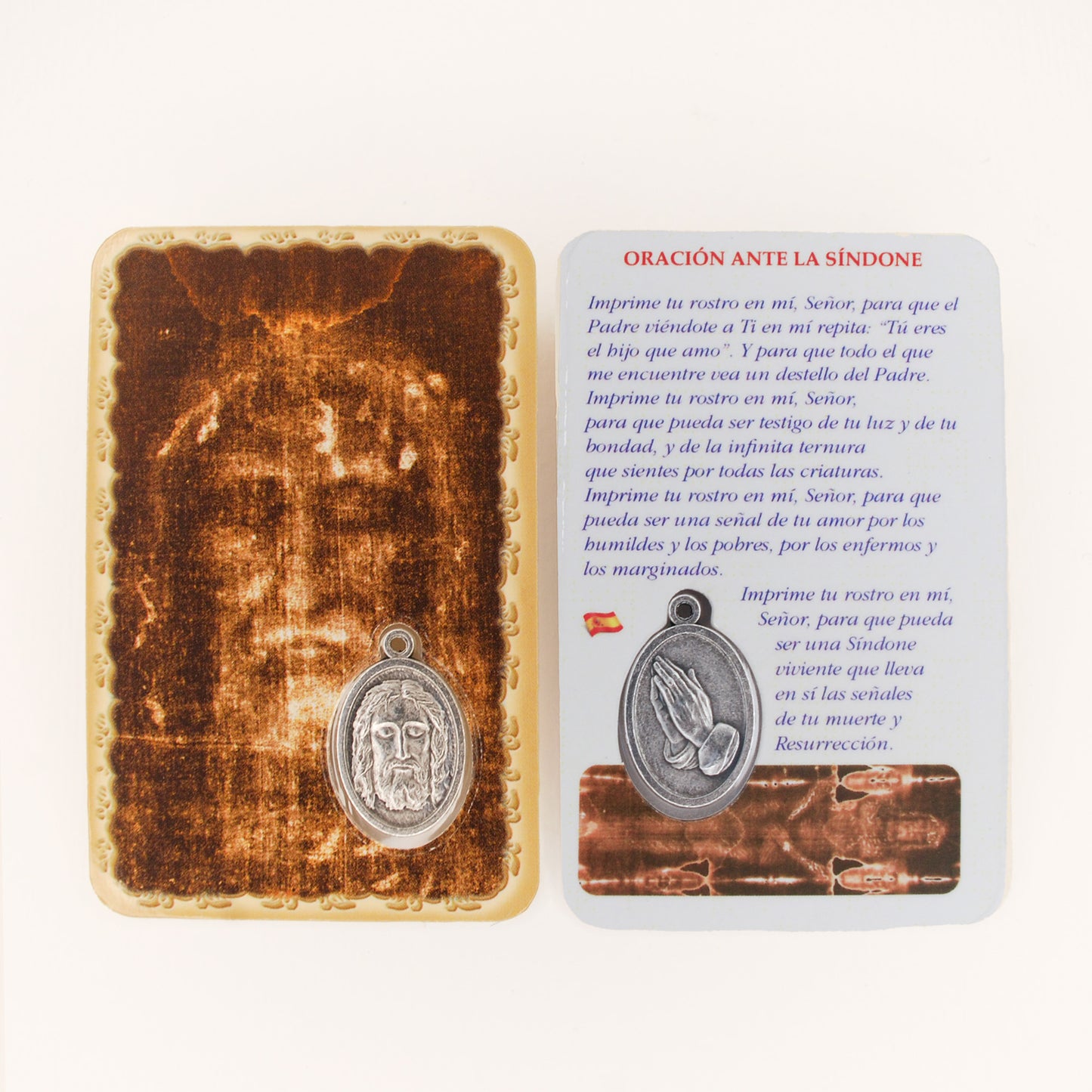 Santo Volto Card with medal and prayer - Available in several languages