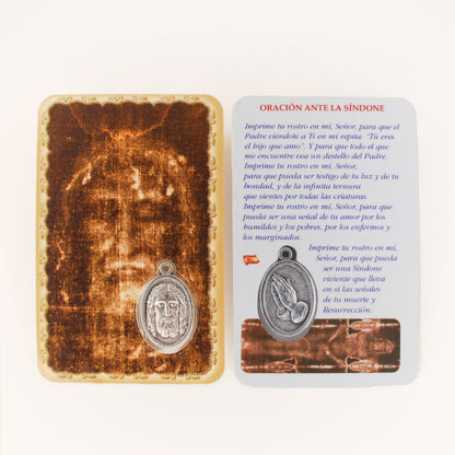 Santo Volto Card with medal and prayer - Available in several languages