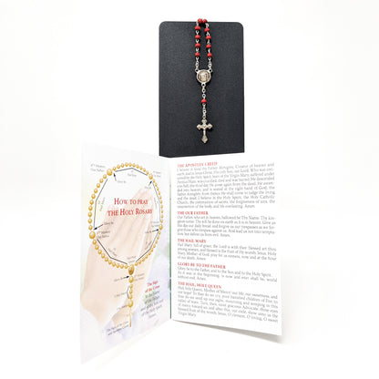 Booklet of the Holy Rosary with Decade in rosewood (in different languages)