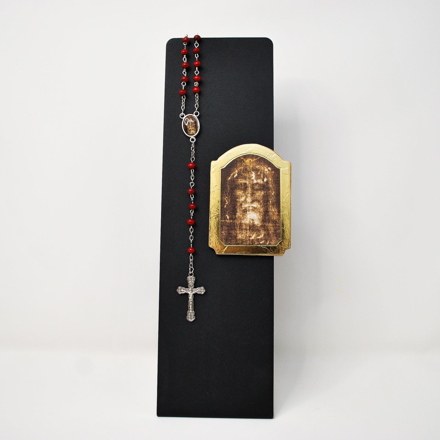 Rosewood rosary + Holy Face magnet