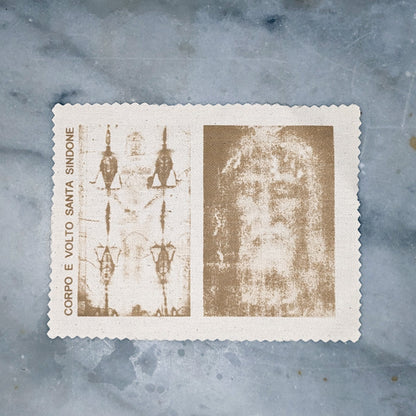 Shroud fabric + Holy Face 16.5x12.5cm