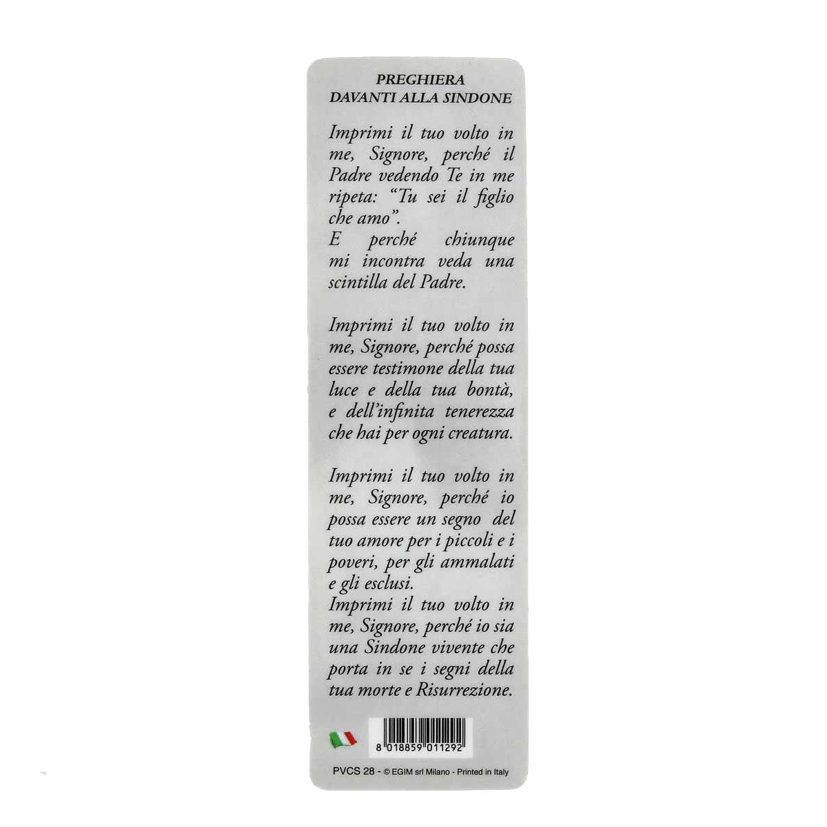 Holy Face bookmark with prayer