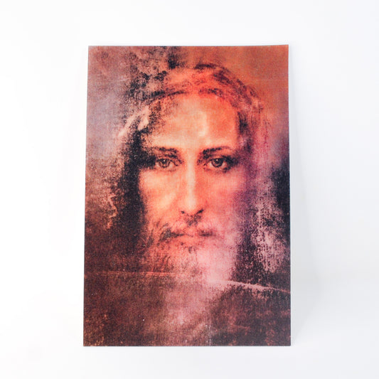 Two-dimensional postcard Holy Shroud and Holy Face